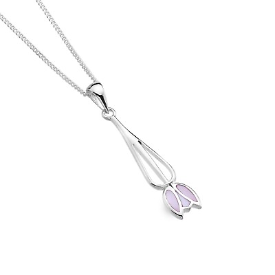 #ad Mackintosh Pink Tulip Pendant pink Mother of Pearl Solid Sterling Silver 925 $78.85