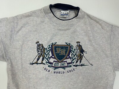 #ad Vintage 90s Old World Golf T Shirt Large Double Sleeve Retro Gear for Sports USA $21.24