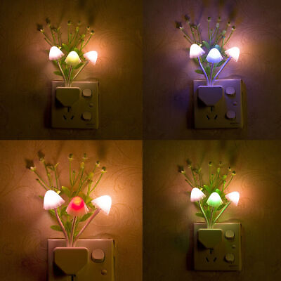 #ad Romantic Colorful Sensor LED Mushroom Night Light Wall Lamp Home Decor Lights US $5.24