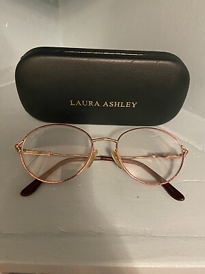 #ad Laura Ashley Rose Eve Gold Eyeglasses Frames Round Full Rim 55 18 140 $20.00