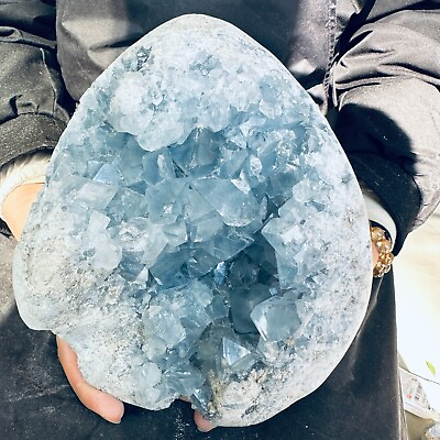 #ad 11.77LB Natural Beautiful Blue Celestite Crystal Geode Cave Mineral Specim 5350g $269.00