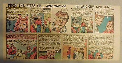 #ad Mike Hammer Sunday Page by Mickey Spillane from 2 14 1954 Third Page Size $6.00