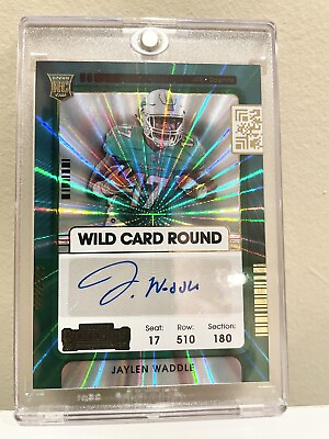 #ad Jaylen Waddle 2021 Contenders Wild Card Round Rookie Auto RC #106 Dolphins $119.99