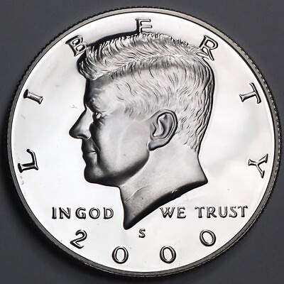 #ad 2000 S Silver Proof Kennedy Half Dollar 90% Silver UNC KM#A202c HD00SS $18.49