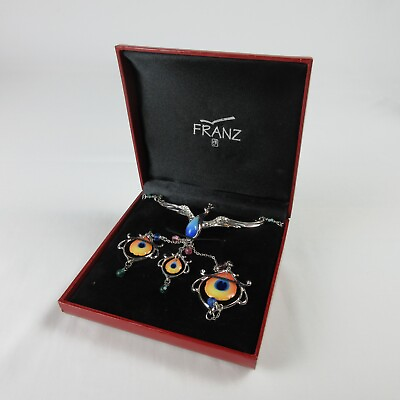 #ad Franz Collection Signed Proud Peacock Necklace Boxed FJ00071 Discontinued $114.95