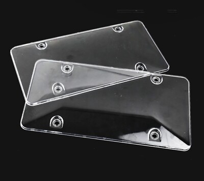 #ad License Plates Shields 2 Pack Frame Covers Clear Bubble Protector For US Plate $8.95