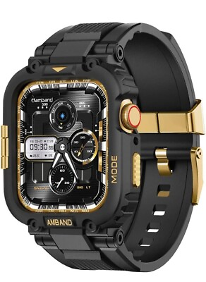 #ad amBand Bands Compatible with Apple Watch 9 8 7 45mm M1 Sport Series Rugged Case $16.49
