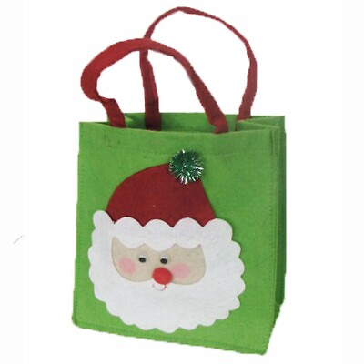 #ad Charming Felted Christmas Santa Claus Bag 8quot;x8quot;x4quot; Googly Eyes Sparkle Pom Pom $14.99