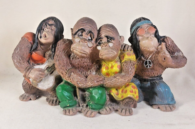 #ad Vintage Universal Statuary Corp Chicago 1970 Monkey Family Figure Group Kendrick $19.99
