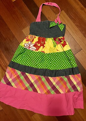 #ad Bonnie Jean Girls 12 Sun Dress Multi Colored Tiered Easter Colorful Urban Boho $9.99