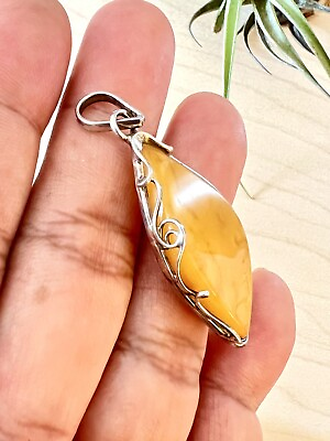 #ad Natural Butterscotch Baltic Amber Solid Sterling Silver Pendant 4.6g Retail $79 $58.00