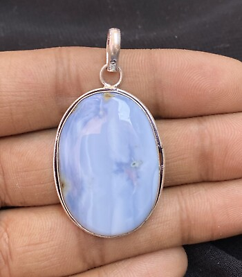 #ad Blue Opal Gemstone Pendant 925 Sterling Silver Handmade Pendant JewelryGift $9.45