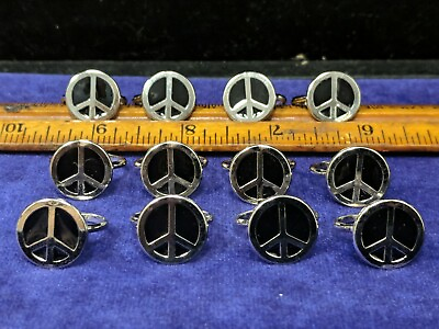 #ad 12X 1 Dozen Vintage Peace Sign Adjustable Novelty Rings HippieWholsale Jewelry $9.99