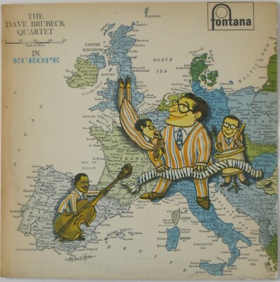 #ad 1958 DAVE BRUBECK QUARTET IN EUROPE Vinyl Demo LP UK Fontana TFL 5034 Map Jacket $14.99