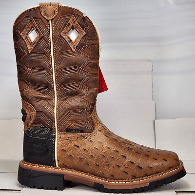 #ad Size 10 Justin Derrickman 12quot; Comp Toe Safety Boot Crocodile Print Leather $189.00