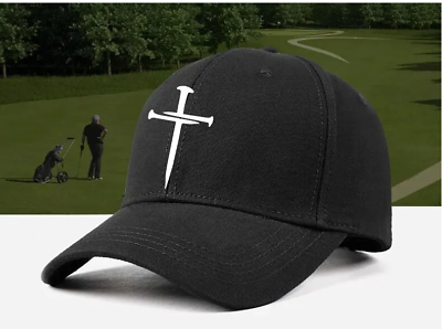 #ad Catholic Christian Cross Jesus Golf Tees Black Cap Hat Baseball Outdoor Nails $9.98