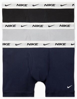 #ad NEW Nike Everday Cotton 3 Pack Trunks Boxer Briefs Blue Underwear Size 2XL XXL $25.99