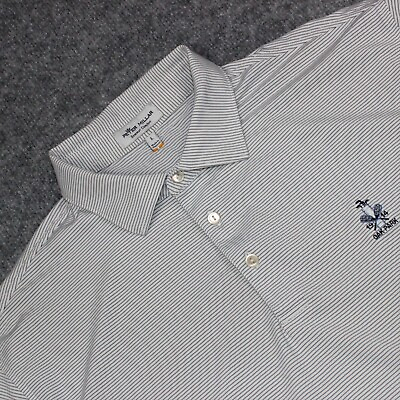 #ad Peter Millar Summer Comfort Golf Polo Shirt Men#x27;s Large Stripe Oak Park Country $22.99