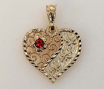 #ad Gold Plated Heart Pendant Charm Mother Daughter Gift Oro Laminado Corazon Dije $5.00