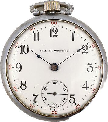 #ad Antique 18 Size Illinois 15 Jewel Mechanical Pocket Watch Grade 59 Chrome Runs $100.00