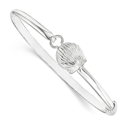 #ad Sterling Silver Polished Shell Bangle $78.99