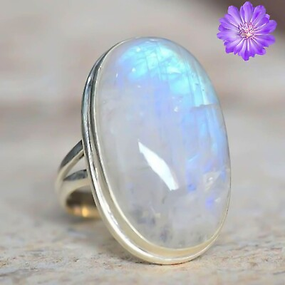 #ad Rainbow Moonstone Gemstone 925 Sterling Silver Handmade Ring Jewelry in All Size $7.35
