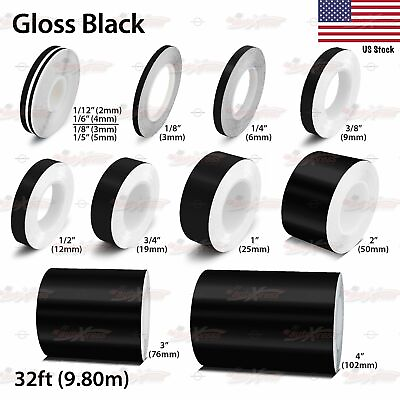 #ad GLOSS BLACK Roll Vinyl Pinstriping Pin Stripe Car Motorcycle Tape Decal Stickers $8.95