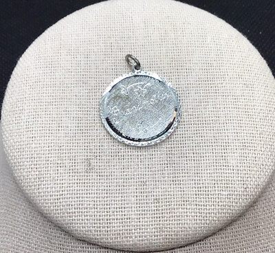 #ad Vintage Sterling Silver 925 quot;Grandmotherquot; Etched Floral Pendant X7 $14.99