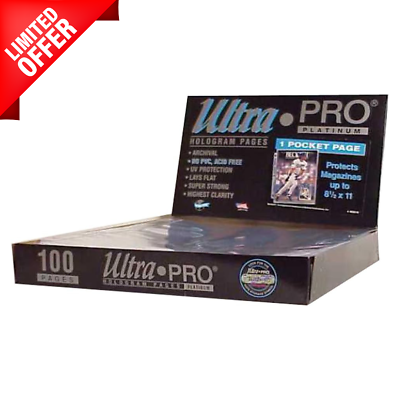 #ad Ultra Pro 1 Pocket Platinum Page 8 1 2 X 11 Pocket Pages Magazine 100 Count NEW $23.81