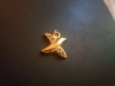 #ad Ocean Starfish Gold Tone w Rhinestones Charm $6.00