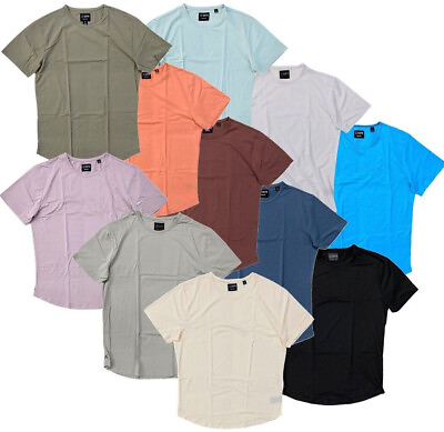 #ad Cuts Clothing Men#x27;s Curve Hem Crew Neck Signature Slim Fit PYCA Pro Tee T Shirt $29.99