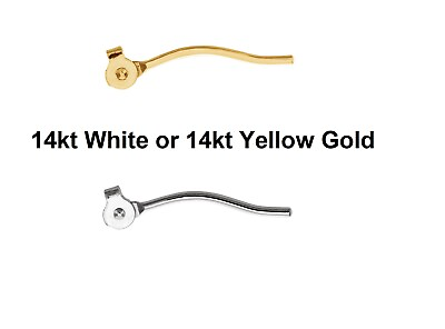 #ad 14K Solid Gold Replacement Hoop Wire w Hinge Joint Earring Components 121618MM $22.57