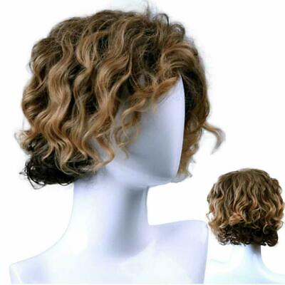 #ad Men Male Natural Long Curly Wave Blonde Wig Synthetic Hair Fashion Style $14.99
