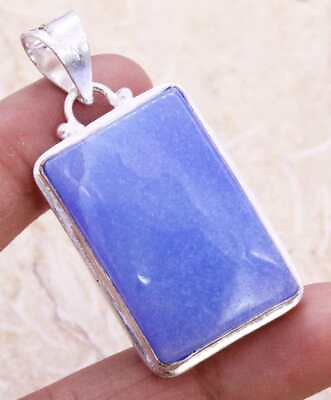#ad Simulated Sapphire 925 Silver Plated Handmade Pendant of 1.9quot; Ethnic $2.99