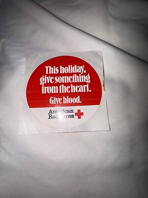 #ad American Red Cross Give From Heart Sticker VTG Eighties 80s Blood Drive $4.99