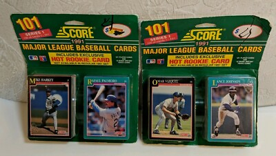 #ad 2 1991 Score MLB Series 1 Blister Packs 101ct. 2 packs Baseball Excl Rookie $13.95