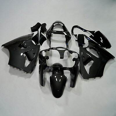 #ad Black Carbon Fiber Fairing Kit For Kawasaki ZX6R 636 2000 2002 ZZR600 05 2008 $489.00