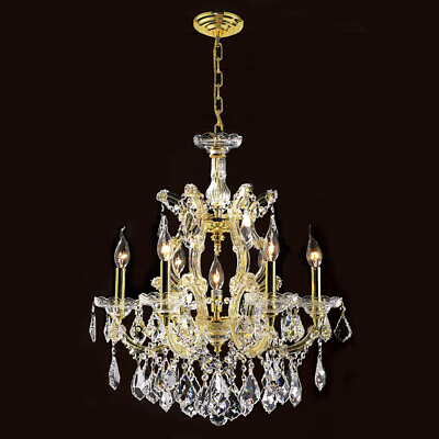 #ad Palace Maria Theresa 6 Light Crystal Chandeliers light Gold $589.00