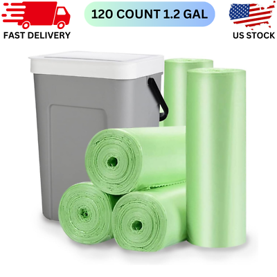 #ad 120 Count Small Trash Bags 1.2 Gallon Biodegradable for Home amp; Office Bathroom $22.51