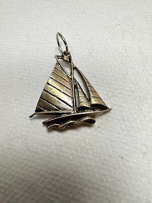#ad Sterling Silver 925 Sailboat Pendant Charm by Beau Sterling Nautical Boat 4.3G $21.99