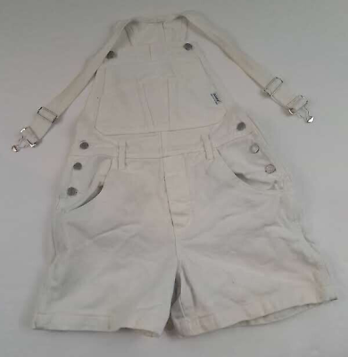 #ad Guess White Overall Jeans Shorts size Medium USA Made EUC $59.99