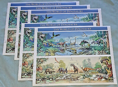 #ad #ad Five Sheets x 15 = 75 THE WORLD OF DINOSAURS 32¢ US USA Postage Stamps Sc # 3136 $27.00