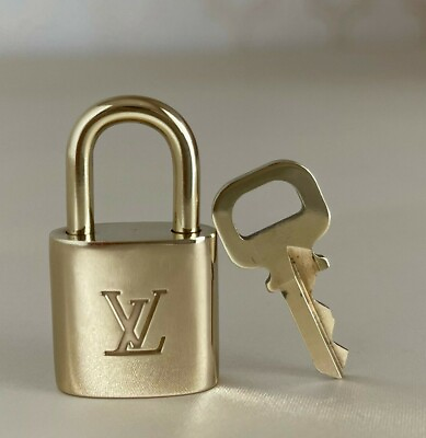 #ad LOUIS VUITTON PadLock Lock amp; Key Brass Gold Authentic Number random $35.50