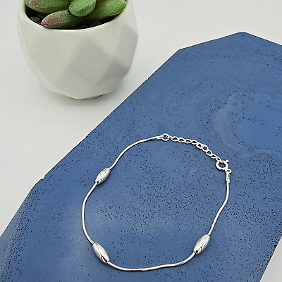 #ad Luxury Solid 925 Sterling Silver Bracelet Hallmark Women Genuine Gift GBP 15.00