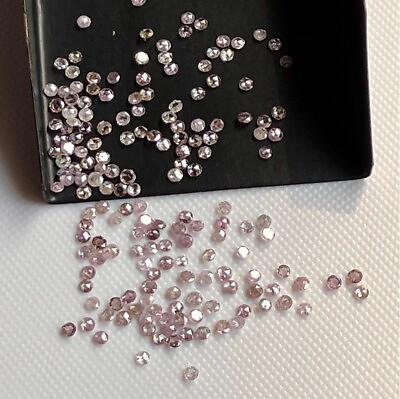 #ad 10 Pcs 1.50mm Each Calibrated Natural Pink Round Rose Cut Cabochon Diamond Loose $139.00