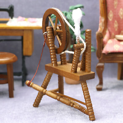 #ad Miniature Spinning Wheel Retro Diy 1 12 Scale Miniature Dollhouse Spinning Wheel $11.43