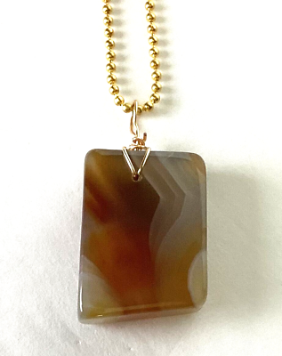 #ad Gemstone Necklace Montana Agate Pendant with 18 inch Chain $9.95