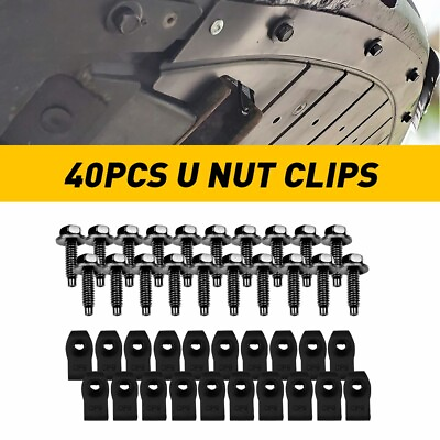 #ad 40x Body Bolts U nut Clips For Ford Truck 5 16 18 x 1 3 16quot; 1 2quot; hex Black EH $17.99