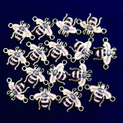 #ad 16Pcs 22x16x2mm Purple Tibetan Silver Drops Of Oil Bee Connector Pendant 1766PJ $9.95
