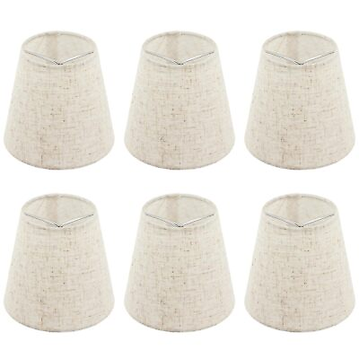 #ad Set of 6 Chandelier Lamp Shades 5 Inch Mini Barrel Lampshades Clip On for Ta... $45.57